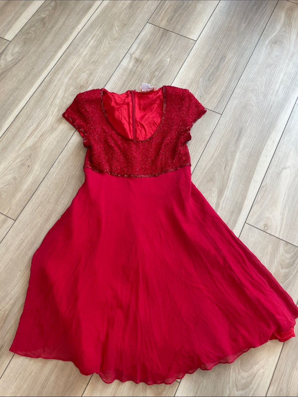 Cache beaded Girls Red Sparkle Bodice Party Dress